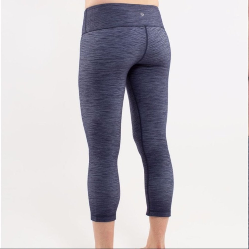 LULULEMON 4 Black Gray Charcoal Wunder Under High Rise Legging